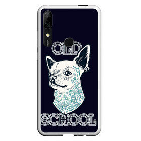 Чехол для Honor P Smart Z с принтом Old school Chihuahua , Силикон | Область печати: задняя сторона чехла, без боковых панелей | Тематика изображения на принте: chihuahua | dog | old school | tattoo | олдскул | собака | тату | чихуахуа