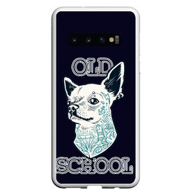 Чехол для Samsung Galaxy S10 с принтом Old school Chihuahua , Силикон | Область печати: задняя сторона чехла, без боковых панелей | chihuahua | dog | old school | tattoo | олдскул | собака | тату | чихуахуа