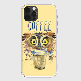 Чехол для iPhone 12 Pro Max с принтом Сова и кофе , Силикон |  | Тематика изображения на принте: coffee | food | love | owl | кофе | сова