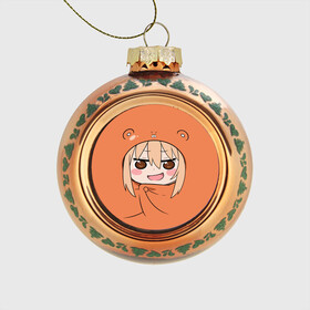 Стеклянный ёлочный шар с принтом Himouto! Umaru-chan , Стекло | Диаметр: 80 мм | himouto umaru chan | himouto umaruchan | komaru | my two faced little sister | tanukichi | u.m.r. | umaru doma | двуличная сестрёнка умару | умару дома