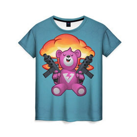 Женская футболка 3D с принтом Fortnite Bear , 100% полиэфир ( синтетическое хлопкоподобное полотно) | прямой крой, круглый вырез горловины, длина до линии бедер | battle | bear | epic | fortnite | games | royale | save | soldier | teddy | teddybear | world | битва | королевская | медведь | мишка | солдат | фортнайт