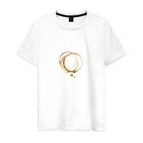 Мужская футболка хлопок с принтом Пятна кофе , 100% хлопок | прямой крой, круглый вырез горловины, длина до линии бедер, слегка спущенное плечо. | coffee | кофе | минимализм | пятна