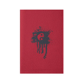 Обложка для паспорта матовая кожа с принтом Инь-янь , натуральная матовая кожа | размер 19,3 х 13,7 см; прозрачные пластиковые крепления | Тематика изображения на принте: abstraction | абстракция | инь янь