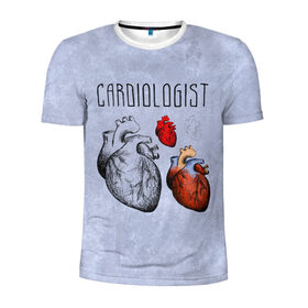 Мужская футболка 3D спортивная с принтом кардиолог , 100% полиэстер с улучшенными характеристиками | приталенный силуэт, круглая горловина, широкие плечи, сужается к линии бедра | 