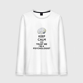 Мужской лонгслив хлопок с принтом Keep calm , 100% хлопок |  | Тематика изображения на принте: psychologist | психиатр | психиатрия | психолог | психотерапевт