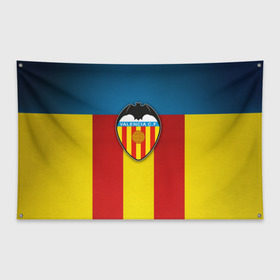 Флаг-баннер с принтом Валенсия ФК , 100% полиэстер | размер 67 х 109 см, плотность ткани — 95 г/м2; по краям флага есть четыре люверса для крепления | valencia | валенсия