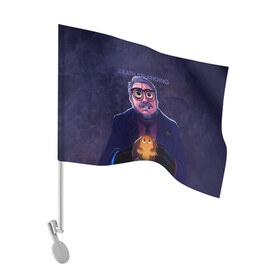 Флаг для автомобиля с принтом Guillermo del Toro , 100% полиэстер | Размер: 30*21 см | 