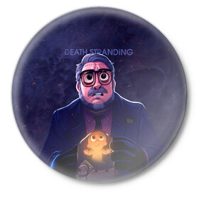 Значок с принтом Guillermo del Toro ,  металл | круглая форма, металлическая застежка в виде булавки | 