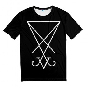 Мужская футболка 3D с принтом Lucifer , 100% полиэфир | прямой крой, круглый вырез горловины, длина до линии бедер | 