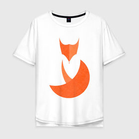Мужская футболка хлопок Oversize с принтом FOX , 100% хлопок | свободный крой, круглый ворот, “спинка” длиннее передней части | fox | геометрия | животное | круги | лапы | лис | лиса | минимализм | хвост