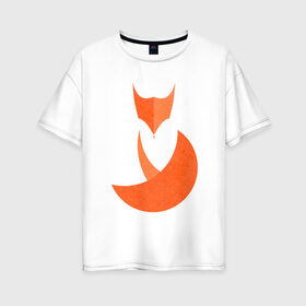 Женская футболка хлопок Oversize с принтом FOX , 100% хлопок | свободный крой, круглый ворот, спущенный рукав, длина до линии бедер
 | fox | геометрия | животное | круги | лапы | лис | лиса | минимализм | хвост