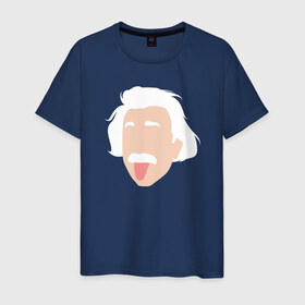 Мужская футболка хлопок с принтом Эйнштейн , 100% хлопок | прямой крой, круглый вырез горловины, длина до линии бедер, слегка спущенное плечо. | 