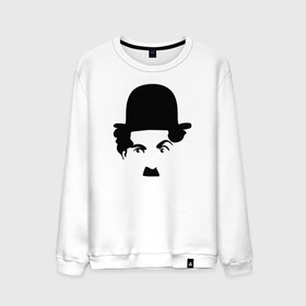 Мужской свитшот хлопок с принтом Чарли Чаплин , 100% хлопок |  | глаза. котелок | знаменитость | известность | лицо | минимализм | портрет | чаплин | чарли