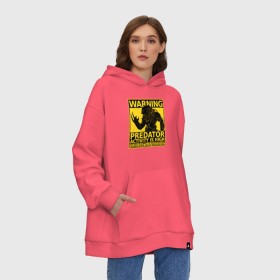 Худи SuperOversize хлопок с принтом Опасность, хищник в ночи. , 70% хлопок, 30% полиэстер, мягкий начес внутри | карман-кенгуру, эластичная резинка на манжетах и по нижней кромке, двухслойный капюшон
 | 