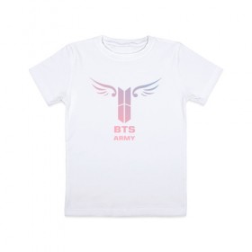 Детская футболка хлопок с принтом BTS Army , 100% хлопок | круглый вырез горловины, полуприлегающий силуэт, длина до линии бедер | k pop | аниме | корея | музыка