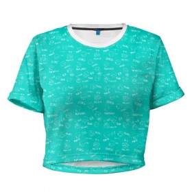 Женская футболка 3D укороченная с принтом BTS , 100% полиэстер | круглая горловина, длина футболки до линии талии, рукава с отворотами | 