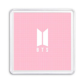 Магнит 55*55 с принтом BTS , Пластик | Размер: 65*65 мм; Размер печати: 55*55 мм | bts | bts army | j hope | jimin | jin | jungkook | k pop | rap monster | rapmon | suga | v | бтс | корея