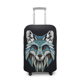 Чехол для чемодана 3D с принтом Лис , 86% полиэфир, 14% спандекс | двустороннее нанесение принта, прорези для ручек и колес | blue | fox | foxes | hipster | арт | лис | лиса | лисица | лисицы | лисы | синий | хвост | хипстер