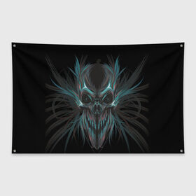 Флаг-баннер с принтом Spirit of Darkness , 100% полиэстер | размер 67 х 109 см, плотность ткани — 95 г/м2; по краям флага есть четыре люверса для крепления | дух | зло | призрак | скелет | темные силы | тьма | хэллоуин | череп