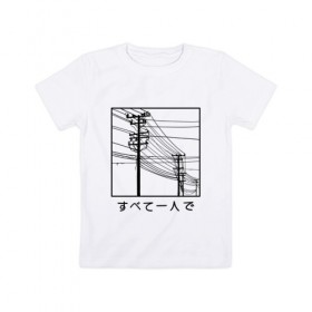 Детская футболка хлопок с принтом Электросети , 100% хлопок | круглый вырез горловины, полуприлегающий силуэт, длина до линии бедер | city | japan | streetart | tmblr | tumbler | провода | электричество