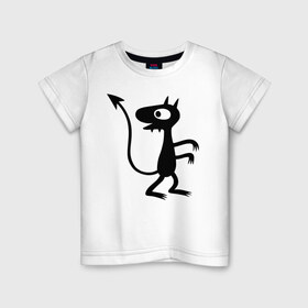 Детская футболка хлопок с принтом Luci , 100% хлопок | круглый вырез горловины, полуприлегающий силуэт, длина до линии бедер | Тематика изображения на принте: disenchantment | luci | люси | мэтт гроунинг | разочарование | тролль | эльф