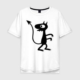 Мужская футболка хлопок Oversize с принтом Luci , 100% хлопок | свободный крой, круглый ворот, “спинка” длиннее передней части | disenchantment | luci | люси | мэтт гроунинг | разочарование | тролль | эльф