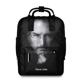 Женский рюкзак 3D с принтом Steve Jobs , 100% полиэстер | лямки с регулируемой длиной, сверху ручки, чтобы рюкзак нести как сумку. Основное отделение закрывается на молнию, как и внешний карман. Внутри два дополнительных кармана, один из которых закрывается на молнию. По бокам два дополнительных кармашка, куда поместится маленькая бутылочка
 | iphone | steve jobs | стив джобс | эппл