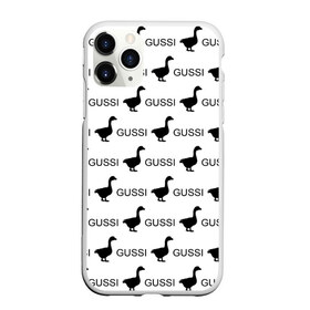 Чехол для iPhone 11 Pro матовый с принтом GUSSI , Силикон |  | anti brend | gussi | trend | антибренд | гуси | мода | надписи | тренд