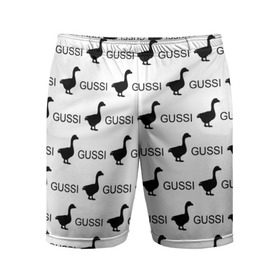 Мужские шорты 3D спортивные с принтом GUSSI ,  |  | anti brend | gussi | trend | антибренд | гуси | мода | надписи | тренд