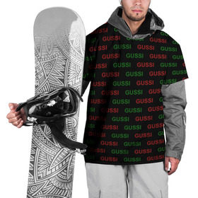 Накидка на куртку 3D с принтом GUSSI , 100% полиэстер |  | Тематика изображения на принте: anti brend | gussi | trend | антибренд | гуси | мода | надписи | тренд