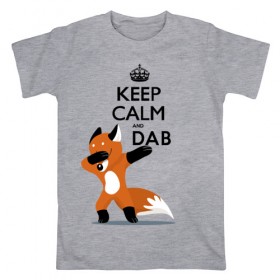 Мужская футболка хлопок с принтом Dab лиса , 100% хлопок | прямой крой, круглый вырез горловины, длина до линии бедер, слегка спущенное плечо. | fox | keep calm | даб | дэб | лис | лиса