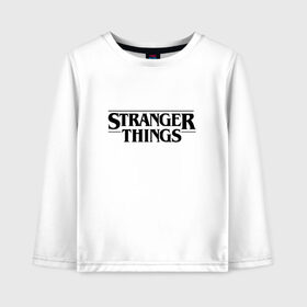 Детский лонгслив хлопок с принтом STRANGER THINGS , 100% хлопок | круглый вырез горловины, полуприлегающий силуэт, длина до линии бедер | 011 | netflix | stranger things | нетфликс | одиннадцатая | очень странные дела | сериалы