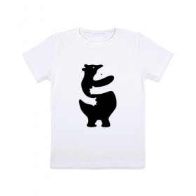Детская футболка хлопок с принтом Мишки-Обнимашки , 100% хлопок | круглый вырез горловины, полуприлегающий силуэт, длина до линии бедер | bear | лапочка | медведи | милота | мимими | мишка