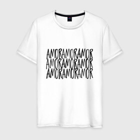 Мужская футболка хлопок с принтом Amor Amor Amor , 100% хлопок | прямой крой, круглый вырез горловины, длина до линии бедер, слегка спущенное плечо. | егор крид | любовь | надпись | тату | холостяк
