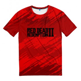 Мужская футболка 3D с принтом RED DEAD REDEMPTION 2 , 100% полиэфир | прямой крой, круглый вырез горловины, длина до линии бедер | gamer | gun | logo | play | player | rdr2 | red dead redemption 2 | rockstar | western | вестерн | ковбои | компьютерные игры 2019 | криминал | лого | рокстар