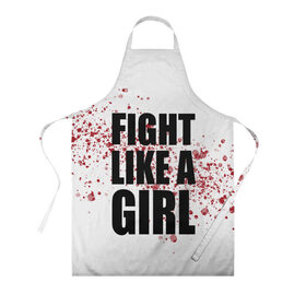 Фартук 3D с принтом Fight like a girl , 100% полиэстер | общий размер — 65 х 85 см, ширина нагрудника — 26 см, горловина — 53 см, длина завязок — 54 см, общий обхват в поясе — 173 см. Принт на завязках и на горловине наносится с двух сторон, на основной части фартука — только с внешней стороны | 