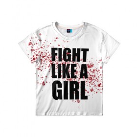 Детская футболка 3D с принтом Fight like a girl , 100% гипоаллергенный полиэфир | прямой крой, круглый вырез горловины, длина до линии бедер, чуть спущенное плечо, ткань немного тянется | 