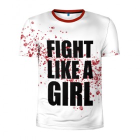 Мужская футболка 3D спортивная с принтом Fight like a girl , 100% полиэстер с улучшенными характеристиками | приталенный силуэт, круглая горловина, широкие плечи, сужается к линии бедра | 