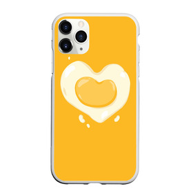 Чехол для iPhone 11 Pro Max матовый с принтом Яичница Сердечко , Силикон |  | eggs | food | heart | love | white | yellow | белок | всмятку | еда | желток | любовь | сердечко | сердце | яичница | яйца