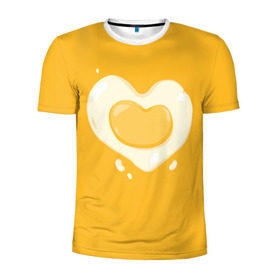 Мужская футболка 3D спортивная с принтом Яичница Сердечко , 100% полиэстер с улучшенными характеристиками | приталенный силуэт, круглая горловина, широкие плечи, сужается к линии бедра | Тематика изображения на принте: eggs | food | heart | love | white | yellow | белок | всмятку | еда | желток | любовь | сердечко | сердце | яичница | яйца