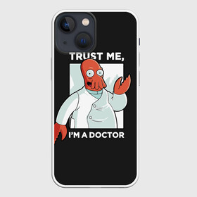 Чехол для iPhone 13 mini с принтом Зойдберг ,  |  | bender | futurama | mult | simpsons | zoidberg | бендер | зойдберг | мульт | мультик | мультфильм | симпсоны | футурама