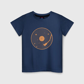 Детская футболка хлопок с принтом Солнечная пластинка , 100% хлопок | круглый вырез горловины, полуприлегающий силуэт, длина до линии бедер | венера | геометрия | звук | земля | игла | кольца | круги | марс | меркурий | минимализм | планеты | пластинка | сатурн | солнечная пластинка | солнечная система | солнце | уран | юпитер
