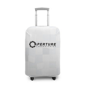 Чехол для чемодана 3D с принтом Aperture Labs , 86% полиэфир, 14% спандекс | двустороннее нанесение принта, прорези для ручек и колес | лаборатория | портал