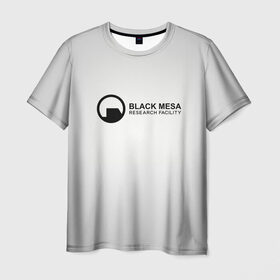 Мужская футболка 3D с принтом Black Mesa , 100% полиэфир | прямой крой, круглый вырез горловины, длина до линии бедер | Тематика изображения на принте: black mesa | half life | халф лайф | черная меса