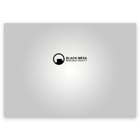Поздравительная открытка с принтом Black Mesa , 100% бумага | плотность бумаги 280 г/м2, матовая, на обратной стороне линовка и место для марки
 | black mesa | half life | халф лайф | черная меса