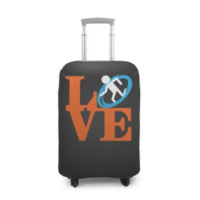 Чехол для чемодана 3D с принтом Love Portal , 86% полиэфир, 14% спандекс | двустороннее нанесение принта, прорези для ручек и колес | aperture labs | люблю | портал