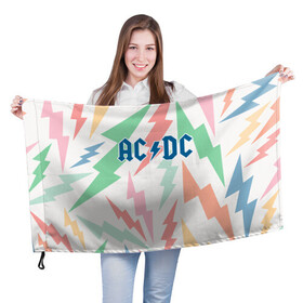 Флаг 3D с принтом AC/DC , 100% полиэстер | плотность ткани — 95 г/м2, размер — 67 х 109 см. Принт наносится с одной стороны | acdc | альтернатива | группа | диси | метал | музыка | музыканты | рок | эйси | эйсидиси