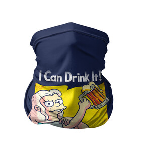 Бандана-труба 3D с принтом Disenchantment.I Can Drink It! , 100% полиэстер, ткань с особыми свойствами — Activecool | плотность 150‒180 г/м2; хорошо тянется, но сохраняет форму | bean | beer | disenchantment | elfo | futurama | luci | mattgroening | netflix | princess | simpsons | бин | люси | люци | мэтгроунинг | разочарование | симпсоны | элфо