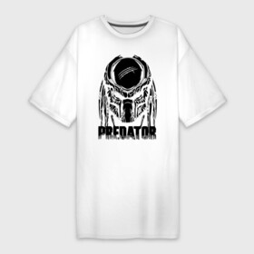 Платье-футболка хлопок с принтом PREDATOR ,  |  | prediator | инопланетяне | опасность | пришельцы | фильм | хищник