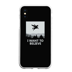 Чехол для iPhone XS Max матовый с принтом I Want to Believe , Силикон | Область печати: задняя сторона чехла, без боковых панелей | magic | unicorn | верить | единорог | лес | магия